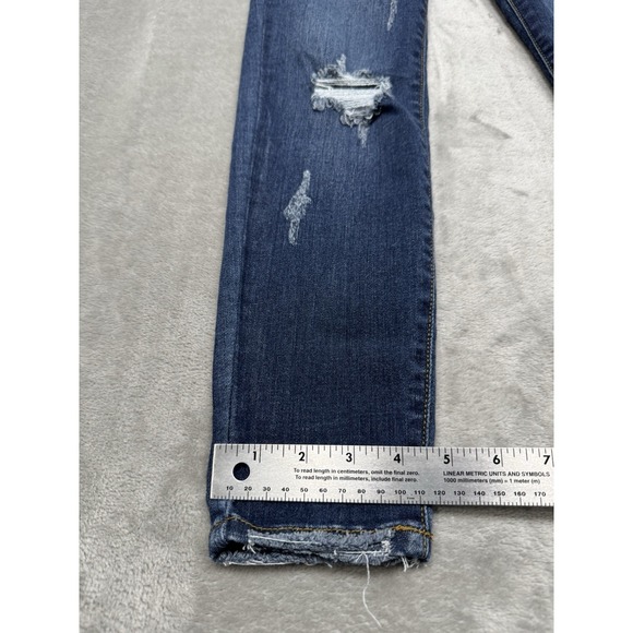 Judy Blue Skinny Fit Jeans Womens 5/27 27x26Blue Stretch Denim Pants Distressed - Picture 2 of 8